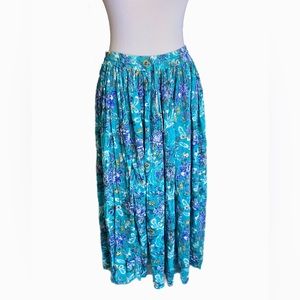 One Size Women’s Accordion Style Floral Skirt With Beaded Tie | Silver Stream